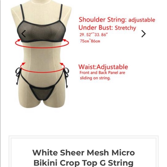 White mesh bikini 2 piece - Picture 3 of 4